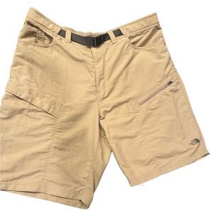 The North Face Khaki Hiking Camping Shorts Size XXL Beige Nylon Cargo